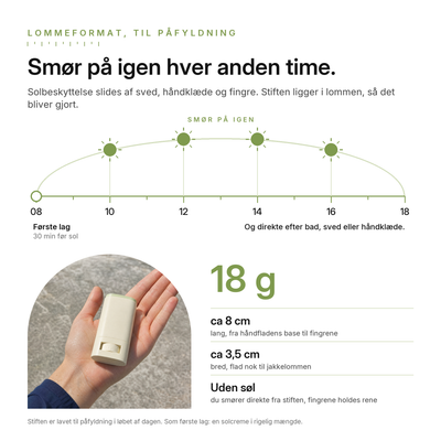 Mugwort Mat Solstift SPF50+, hvad du kan forvente
