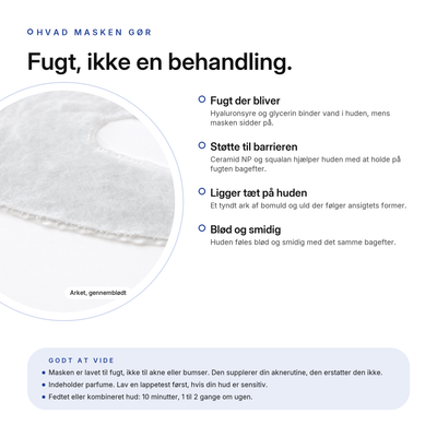 NMF Fugtgivende Sheet Mask, 10-pak, fordele