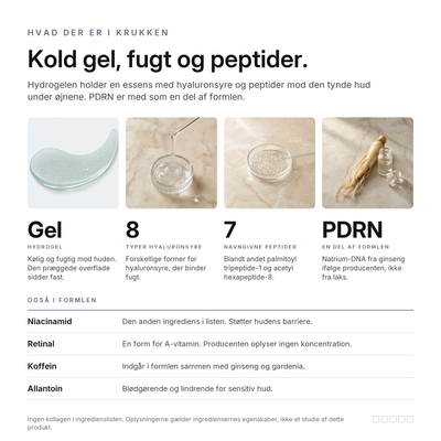 PDRN Hydrogel Øjenpuder, nøgleingredienser