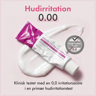 De fleste cremer bruger 2% Arbutin. Vi bruger 7.