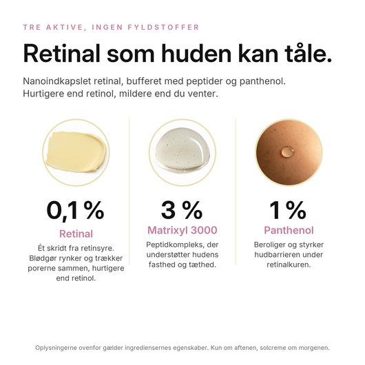 Retinal 0,1 % Opstrammende Serum, nøgleingredienser